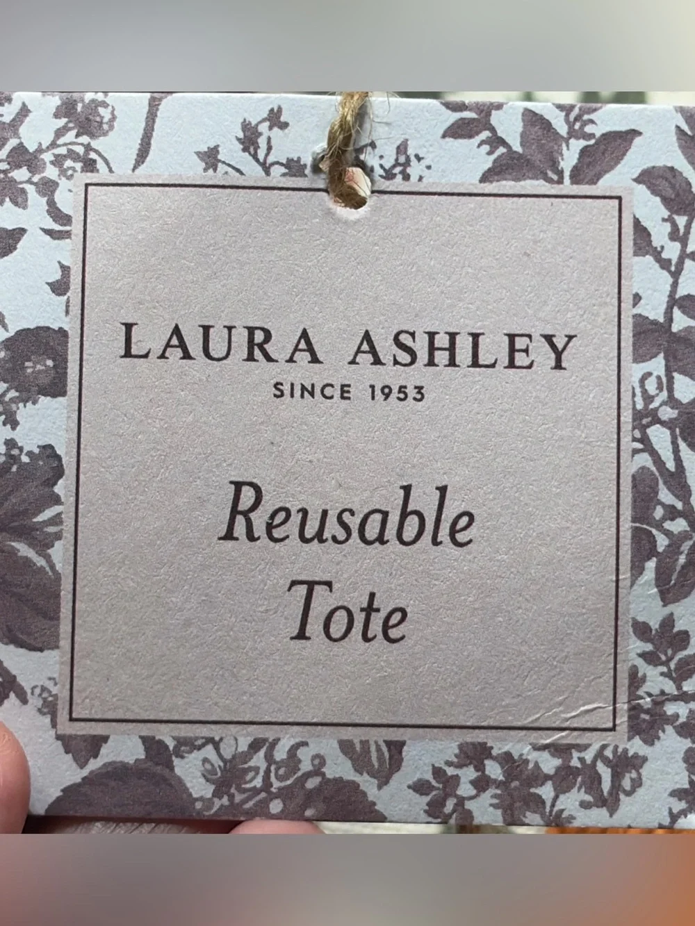 Laura Ashley Floral Canvas Reusable Tote Bag